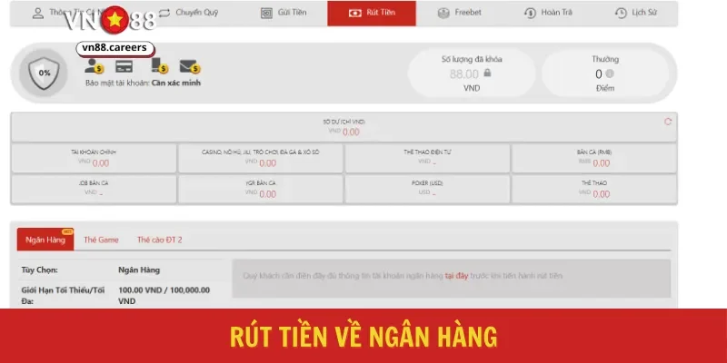 Rút tiền về ngân hàng